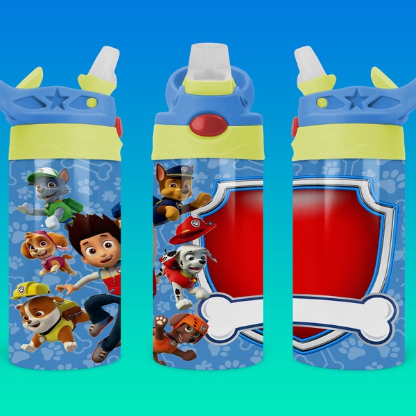 Customizable Chase 12oz Kids Sippy Tumbler PNG Design
