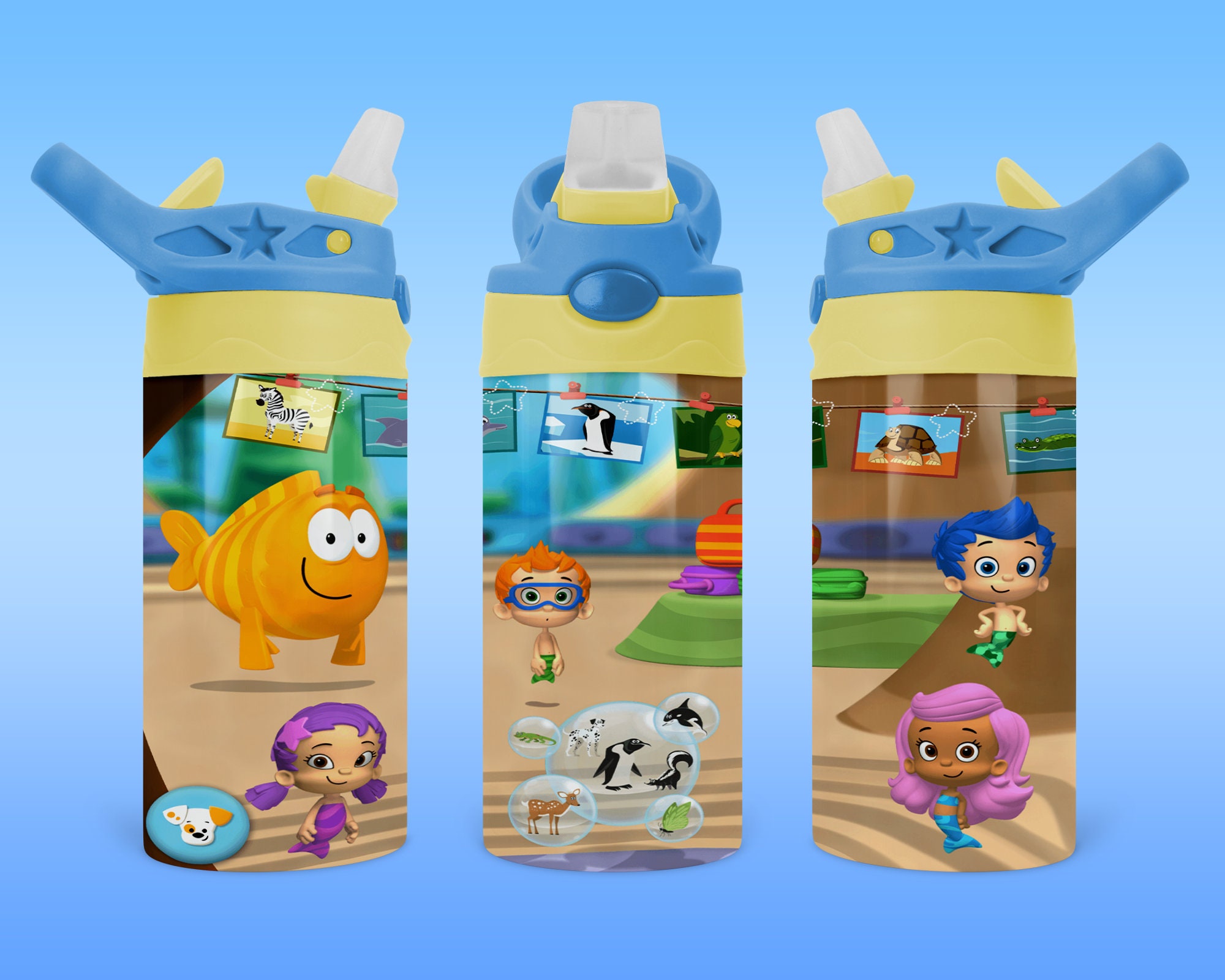 Guppy Friends 12oz Kids Sippy Tumbler PNG Design