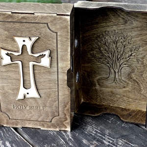 Bibelbuch box. 3mm, 1/8inch, 3,6mm, 4mm, 4,5mm, 5mm, 6mm, 6,35(1!4inch)mm. Laser geschnittene Dateien SVG, CDR, PDF, Ai, Digitales Produkt.