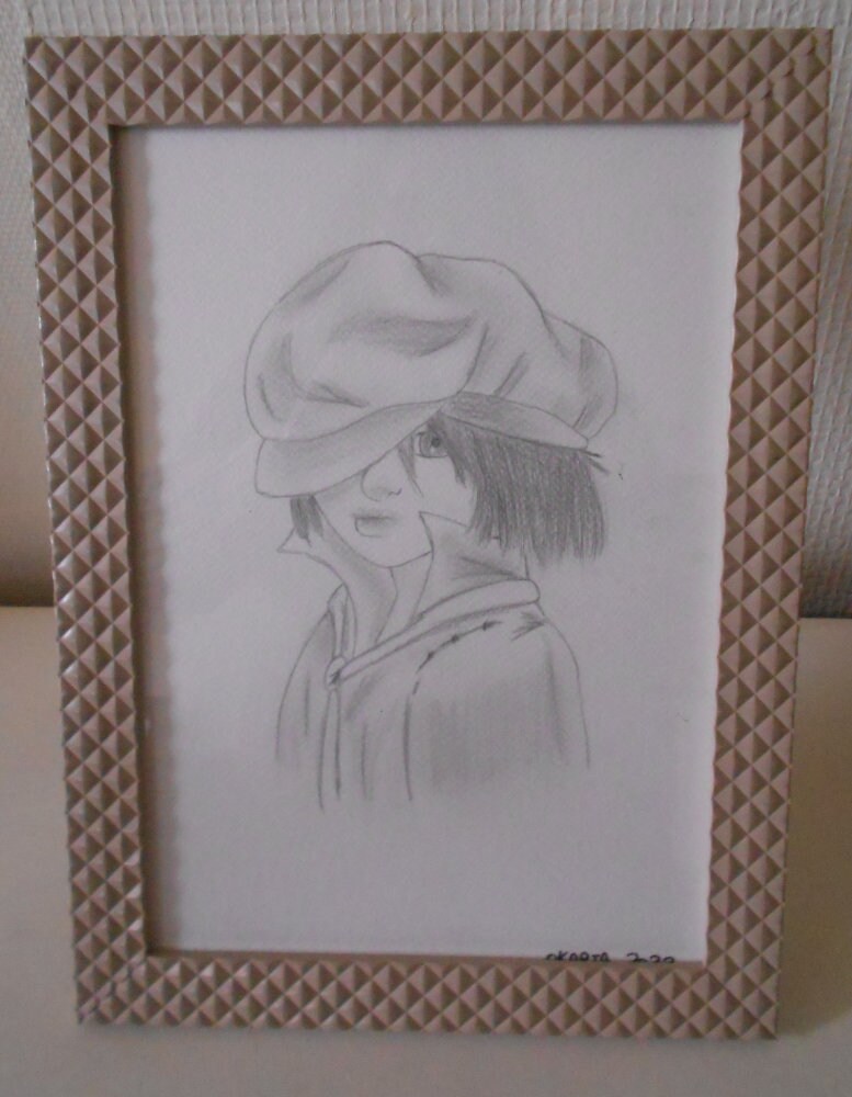 Dessin Au Crayon, Style Gavroche, Cadre Offert, Modèle Unique. Neuf