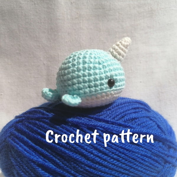 Narwhal crochet pattern - amigurumi narwhal - easy crochet pattern