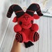Red baphomet plush toy, halloween gift, creepy cute plushie, demon doll goth, horror decor, weird stuff animals, occult accessories
