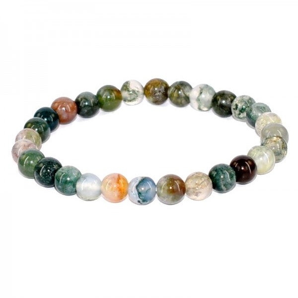 Bracelet Agate Indienne multicolore billes