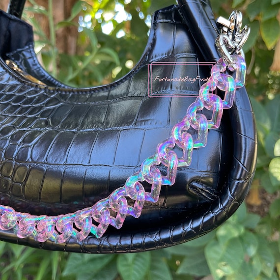 Purse Bag Chain Strap Charm PINK PASTEL Light Baby Pink Triple Hearts Jelly Resin Bag Strap Novelty Purse Chain Strap Etsy UK