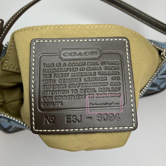 Y2K Vintage Coach Bag 6094 Blue 2000s Demi Mini Pochette Signature