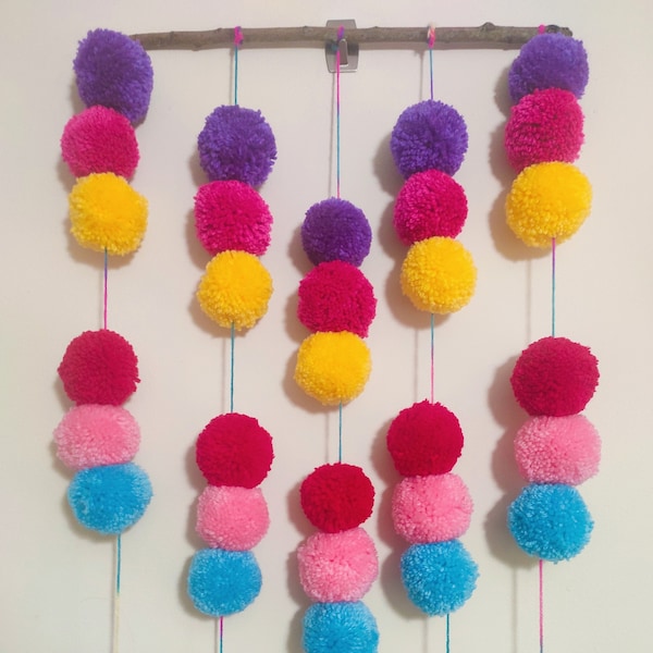 Pom Pom Wall Hanging Etsy UK