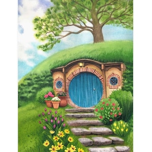 A Hobbit&#39;s Home - Hand Painted Watercolor Print