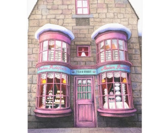 Puddifoot, A Magic Tea Shop - Hand Painted Watercolor Print