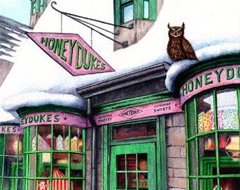 Honeydukes, Revisited - Hand Painted Watercolor Print