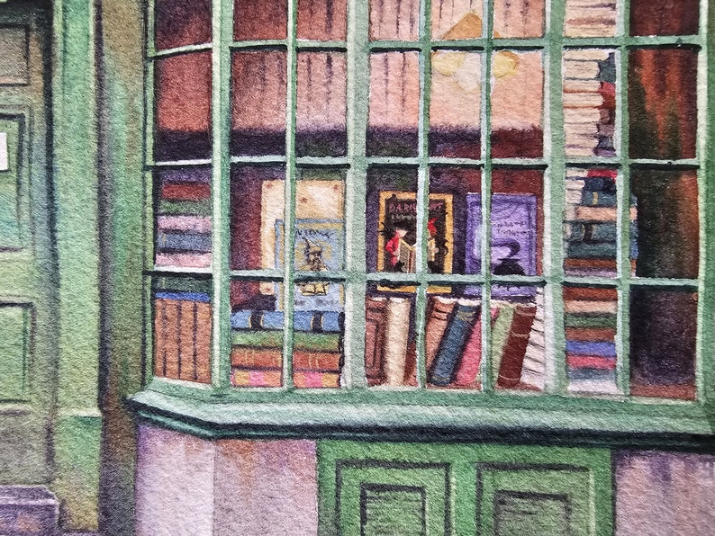 Flourish and Blotts, a Magical Hand Painted Watercolor Print