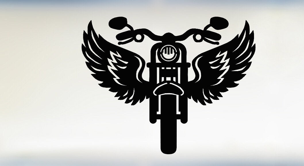 Motorcycle With Wings Ribbon Grange Svg Motorcycle Svg Motorbike Svg