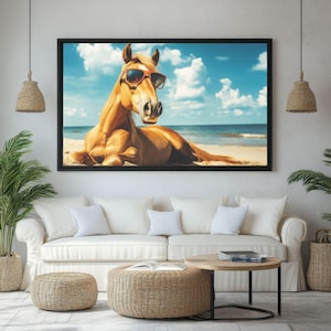 Vibrant Funny Horse Art TV | Colorful Horse Wall Decor | Digital Download for Samsung Frame TV | Animal Art | Summer & Nature Inspired