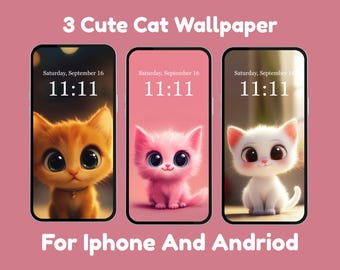 Cat Phone Wallpaper Download | Cute Pet Background for Android & iPhone | Aesthetic Minimal Mobile Screen Art | Trendy Digital Design