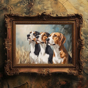 Vintage Dog Art Print | Antique Pet Portrait Wall Decor | Farmhouse Digital Download | Dog Lover Gift | Rustic Animal Poster