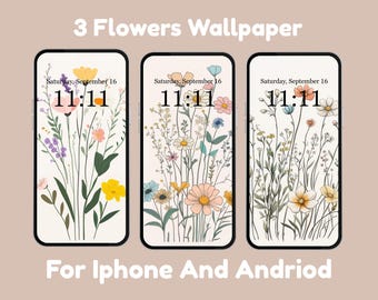 Flower Phone Wallpaper | Summer Floral Digital Art for iPhone & Android | Bright Minimal Aesthetic Background | Cute Mobile Screen Decor