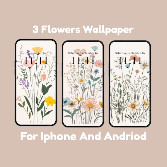 Flower Phone Wallpaper | Summer Floral Digital Art for iPhone & Android | Bright Minimal Aesthetic Background | Cute Mobile Screen Decor