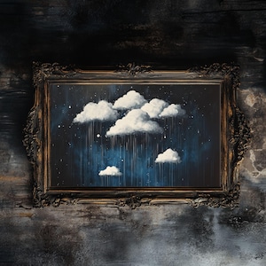 Gothic Cloud Digital Print Wall Art | Dark Academia Sky Painting | Moody Cottagecore Decor | Atmospheric Cloud Poster | Instant Download