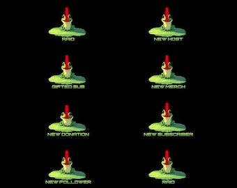 8 Animated Frog Twitch Alerts | Custom Stream Alerts for Subs,Raids & Gifts | Cute Animated Notifications for Twitch, Kick,YouTube Streaming