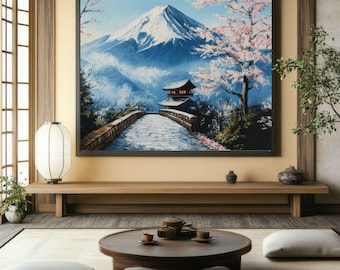 富士山 アート作品 フレーム付き Samsung フレーム TV アート ジャパン、富士山日本風景デジタル