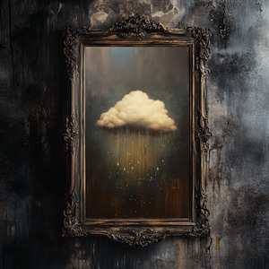 Gothic Cloud Digital Print Artwork | Dark Academia Wall Art | Cottagecore Cloud Painting | Moody Printable Art | Home Decor Instant Download