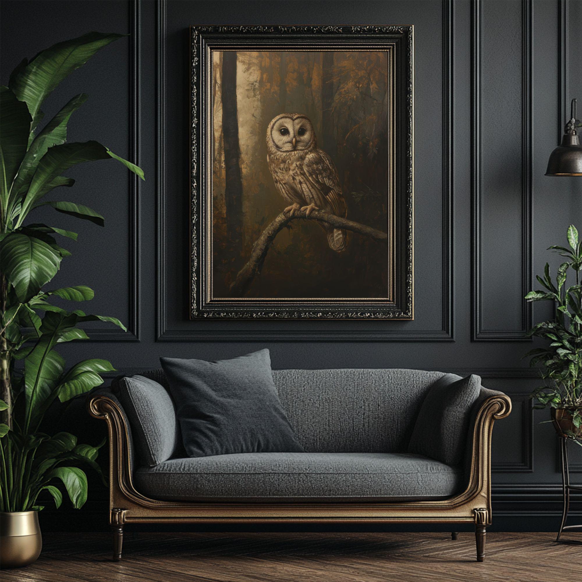 Gothic Owl Art Print Image | Dark Academia Wall Decor | Cottagecore ...