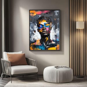 Powerful African Black Man Art Print | Bold African-Inspired Wall Art for Man Caves & Offices | Printable Black Culture Decor  Gift Idea