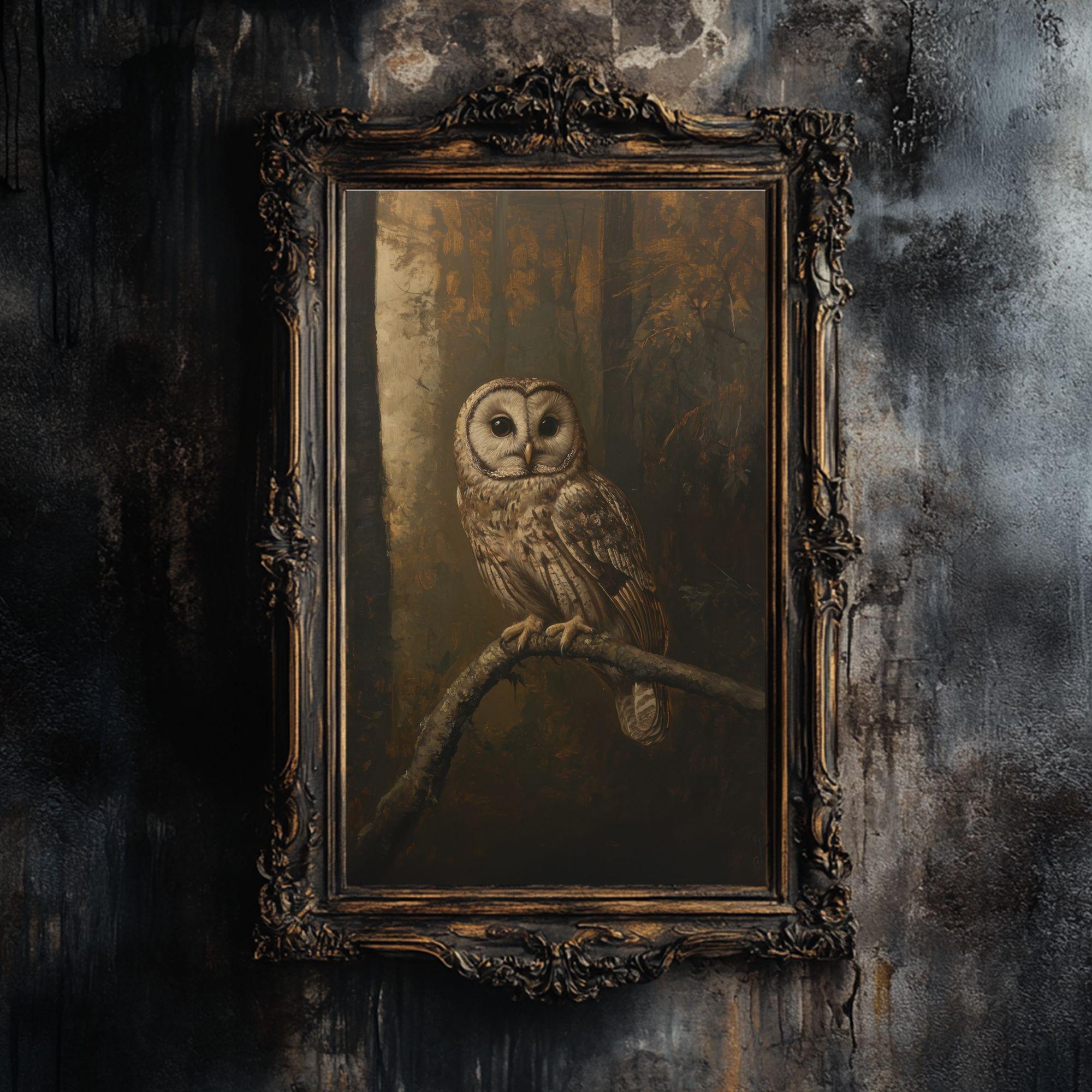 Gothic Owl Art Print Image | Dark Academia Wall Decor | Cottagecore ...