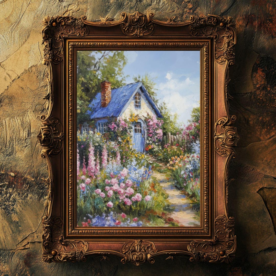 Vintage Garden Art Print | French Countryside Floral Wall Decor ...