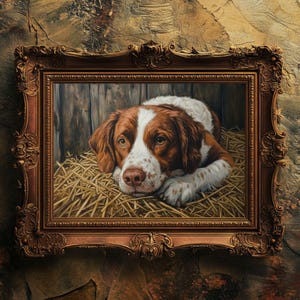 Antique Dog Art Print | Vintage Pet Portrait Wall Decor | Farmhouse Digital Download Poster | Gift for Dog Lovers | Rustic Animal Art