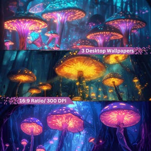Aesthetic Mushroom Desktop Wallpaper | Digital Download | Cottagecore PC & Laptop Background | Whimsical Nature Theme | HD Screen Saver