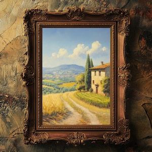Vintage Italy Art Print | Italian Countryside Wall Decor | Antique Landscape Poster | Oil Painting Style Digital Download Gift