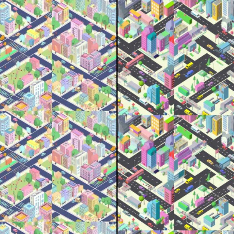 City Pattern Digital Despaper | Urban Cityscape Wallpaper | Seamless ...