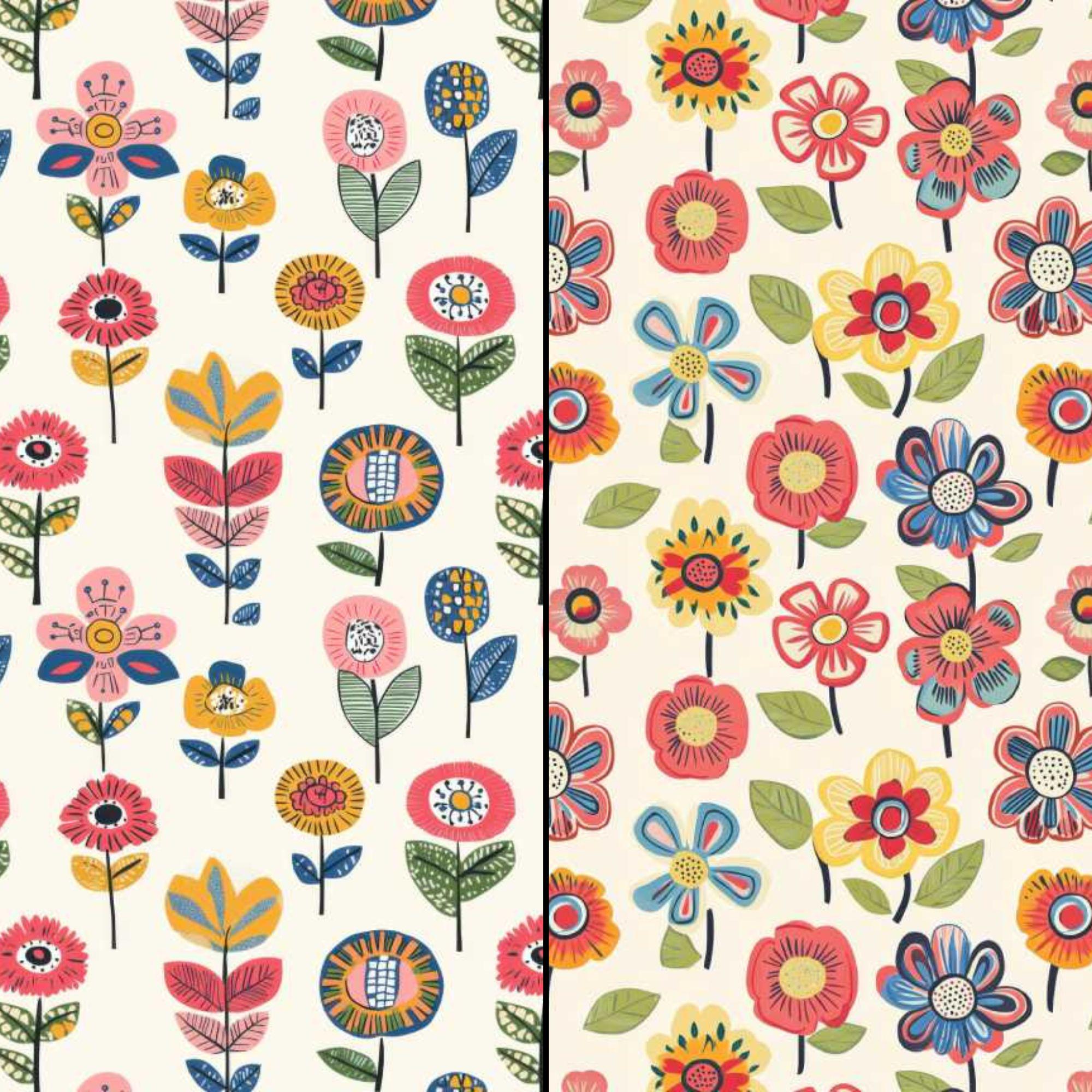 Colourful Flower Pattern Digital Paper | Seamless Floral Design for ...