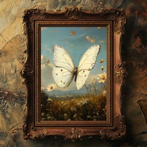 Vintage Butterfly Art Print | Antique Nature Wall Decor | Digital Download for Nursery or Home | Elegant Gift for Her | Butterfly Poster
