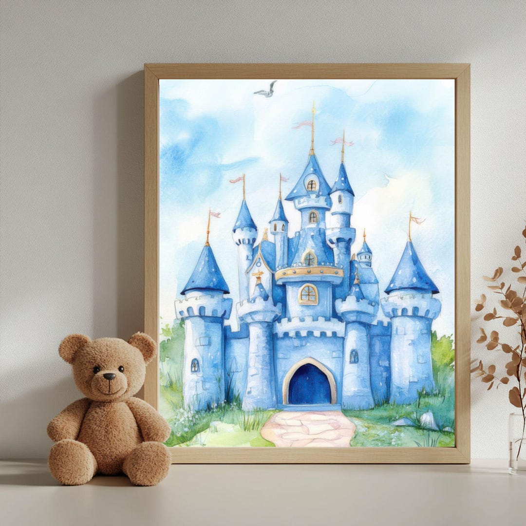 Magical Fantasy Castle Nursery Art Print | Whimsical Kids Room Wall ...