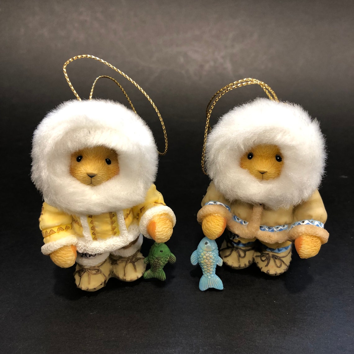 Vintage Cherished Teddies Christmas Ornaments Two Bears in Etsy