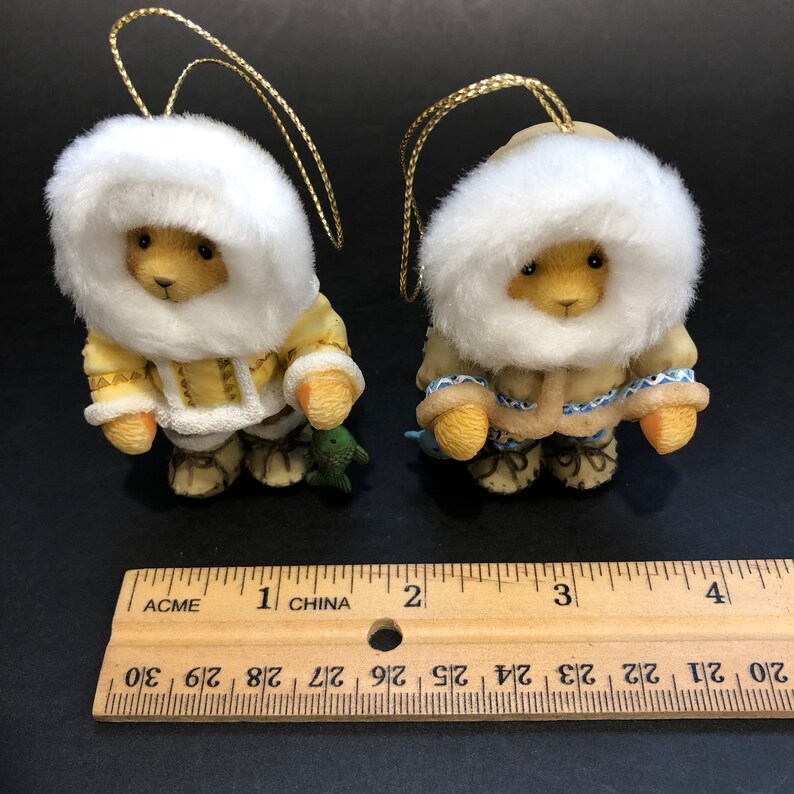 Vintage Cherished Teddies Christmas Ornaments Two Bears in Etsy