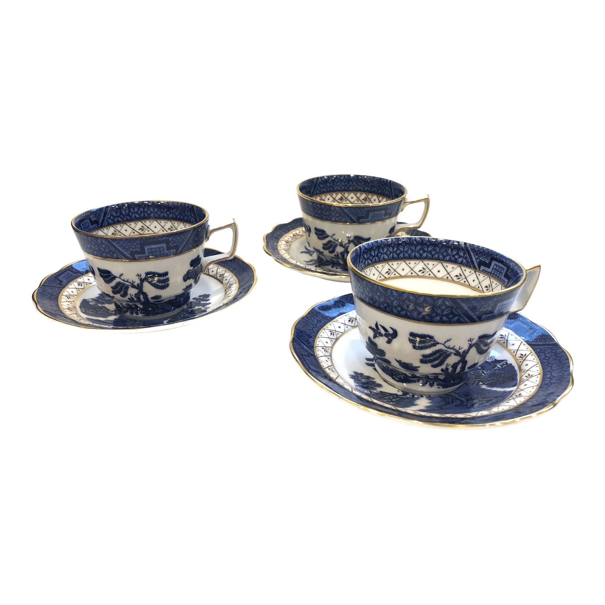 Royal Doulton Booths Real Old Willow Tea Cups With Saucers - Etsy
