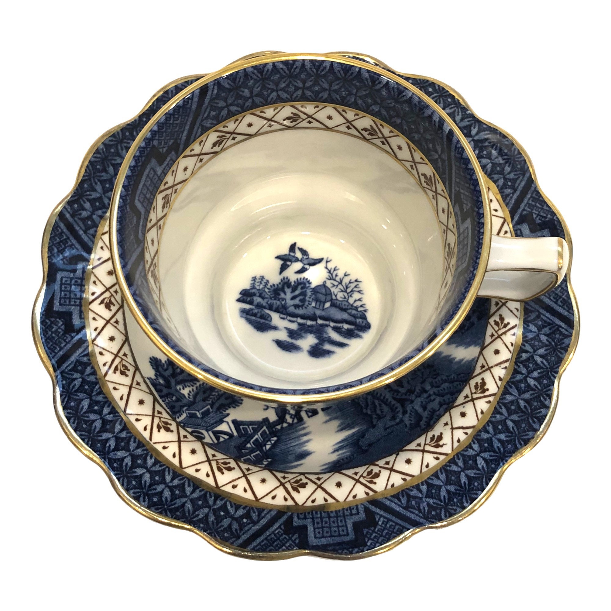 Royal Doulton Booths Real Old Willow Tea Cups With Saucers - Etsy