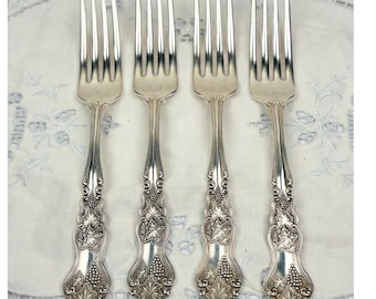 Vintage American Silverware Co.  Dinner Forks Moselle Pattern Silverplate Set of 4