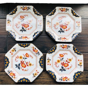 Mikasa Far East Dinner Plates Octagon Shaped Asian Inspired Floral Design