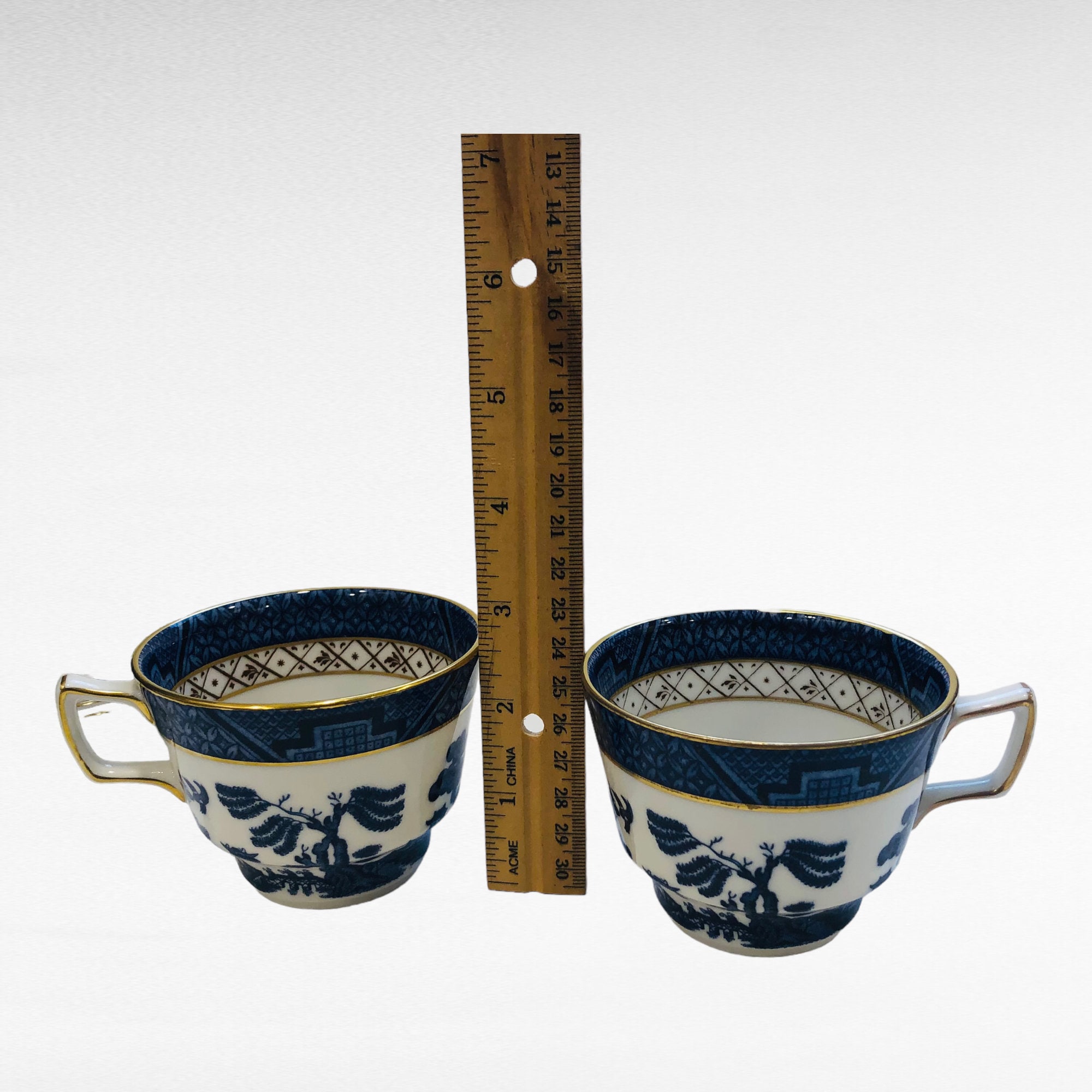 Royal Doulton Booths Real Old Willow Tea Cups With Saucers - Etsy