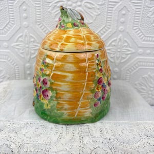 Vintage Royal Winton Grimwades Beehive Jam Pot With Bee Finial