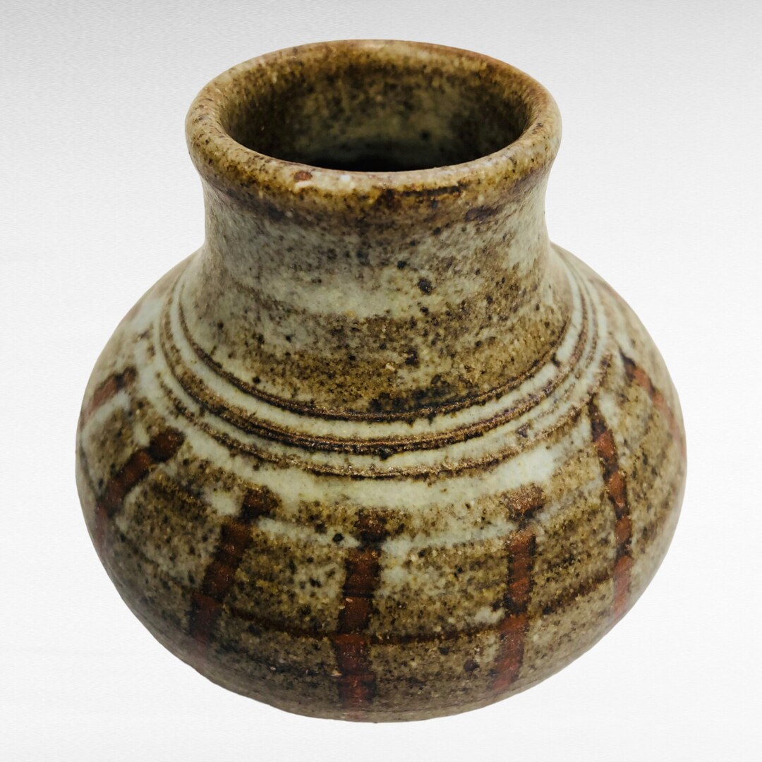 Vintage Greta Perry Mousehole Pottery Vase Stoneware West Cornwall Etsy