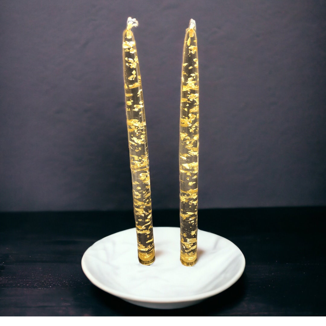 Vintage Lucite Candles With Gold Flecks Hempstead Originals Decorative