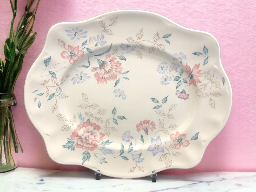 Johnson Brothers Platter Lynton Floral Pattern Oval Porcelain Serving
