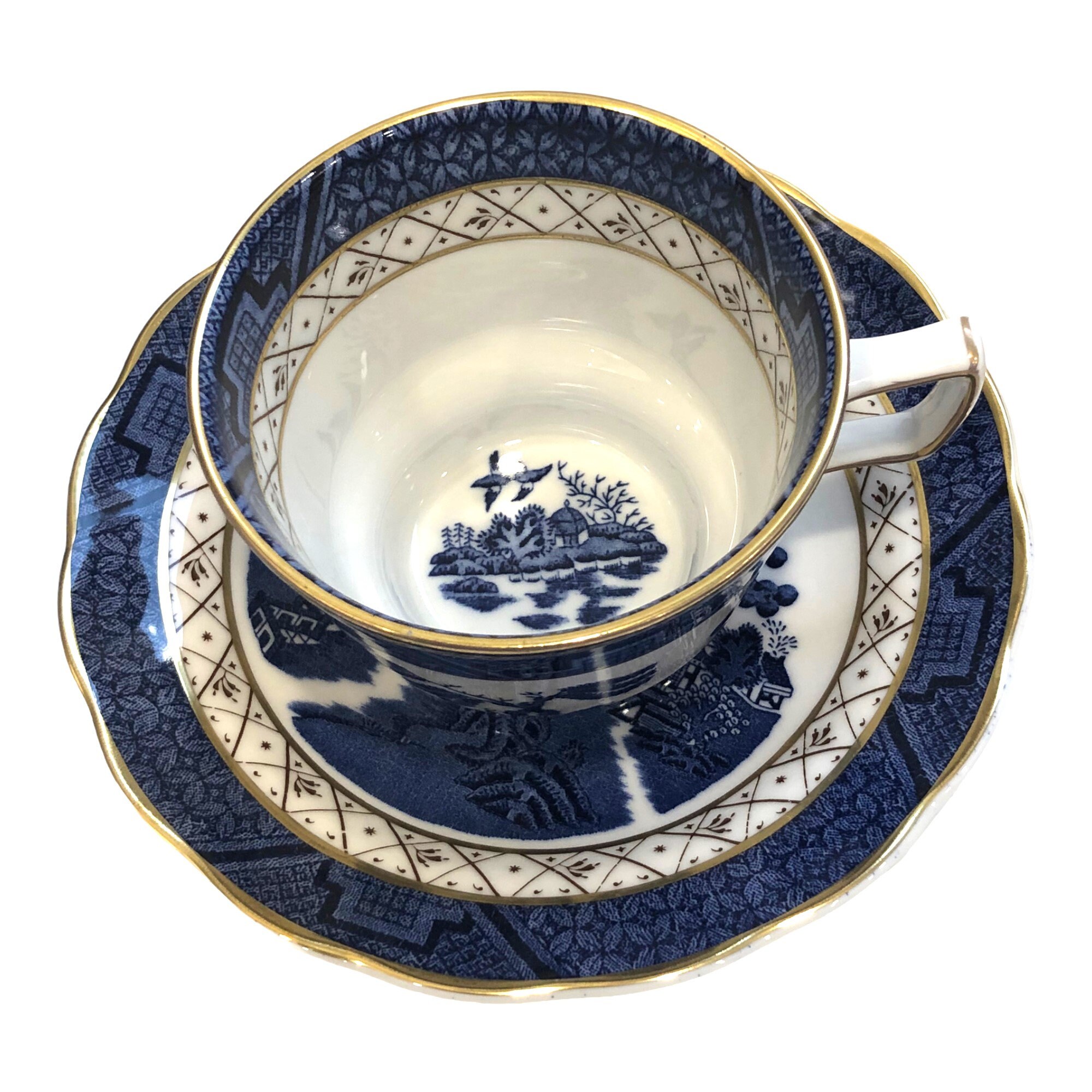 Royal Doulton Booths Real Old Willow Tea Cups With Saucers - Etsy