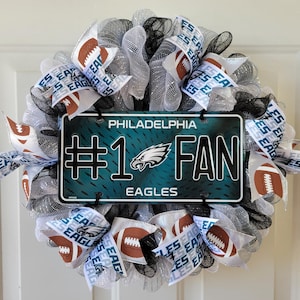 Philadelphia Eagles Football Wreath:  Football Wall Door Decoration