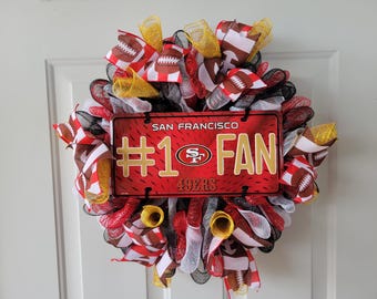 San Francisco 49ers #1 Fan Wreath - Football Door/Wall Decor