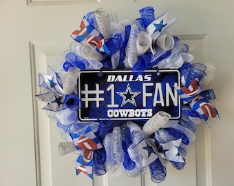 Corona de los Dallas Cowboys: decoración para la puerta para aficionados al fútbol americano
